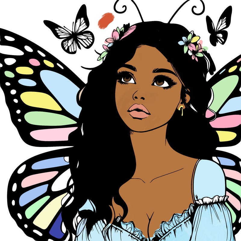 butterfly fairy realistic girl