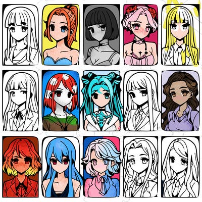 girls that look diffrent anime