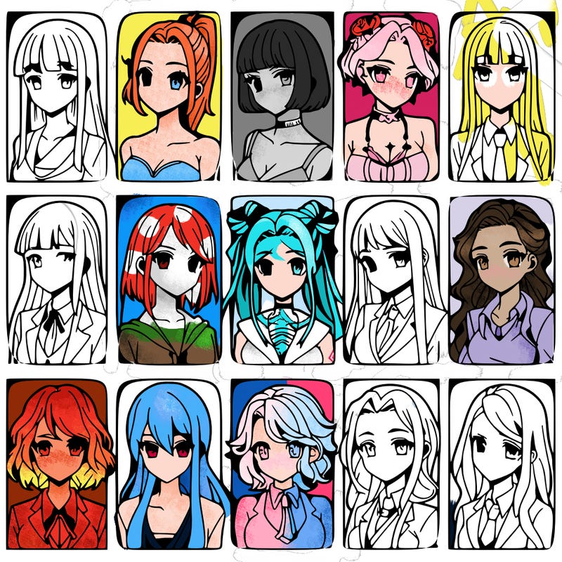 girls that look diffrent anime