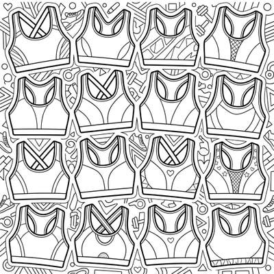 Dive into the world of athletic fashion with this exciting coloring page featuring a variety of sports bra designs. Perfect for young artists, it's a fantastic way to celebrate movement and style through color.