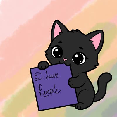 a small cat with a blank sheet of paper in its hand. the cat is sooooooo cute!