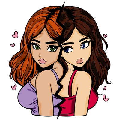 realistic girl split