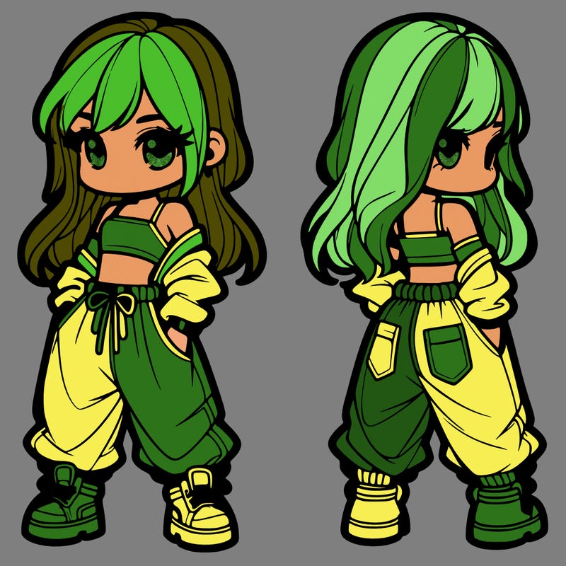 girl in crop top and baggy pants