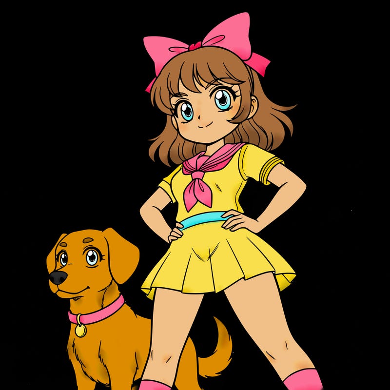 a cute girl with a bow