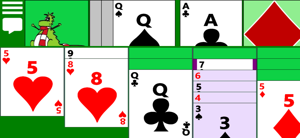 Accessible Solitaire - Gameplay of Accessible Solitaire featuring large print and high contrast cards for visual accessibility