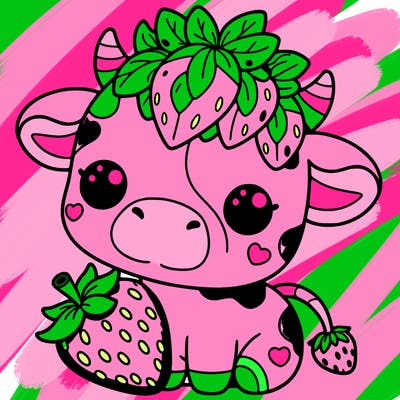 cute strawberry cow