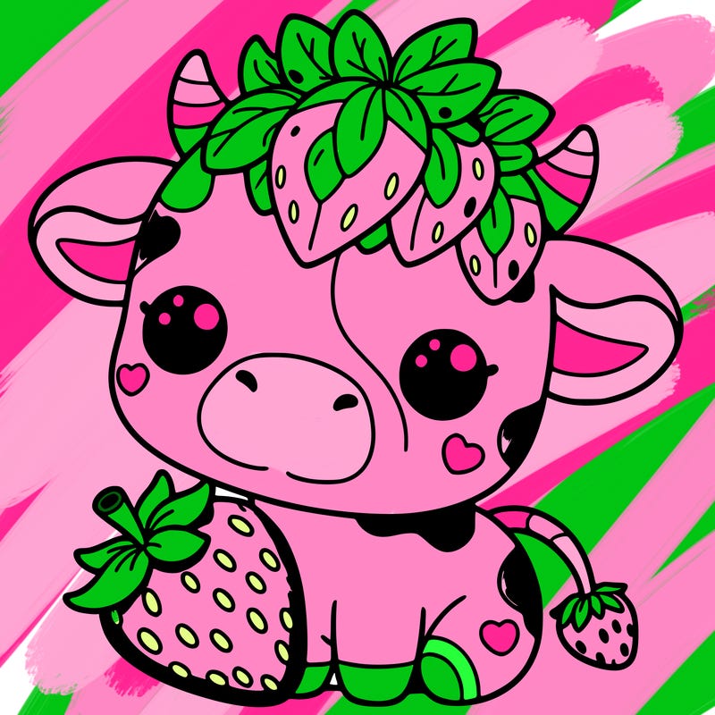 cute strawberry cow
