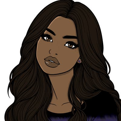 realistic girl with hair on her hair and lips