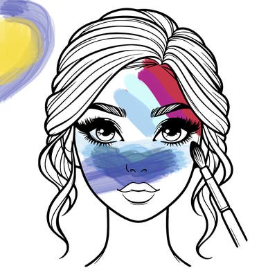 realistic person with makeup