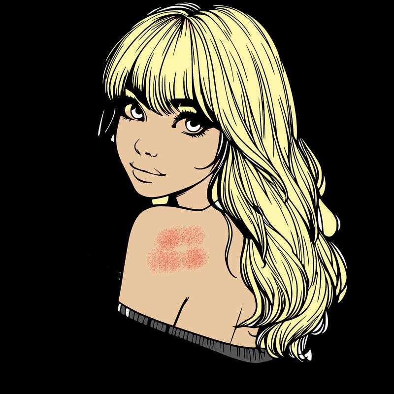 realistic girl with bangs looking over her shoulder