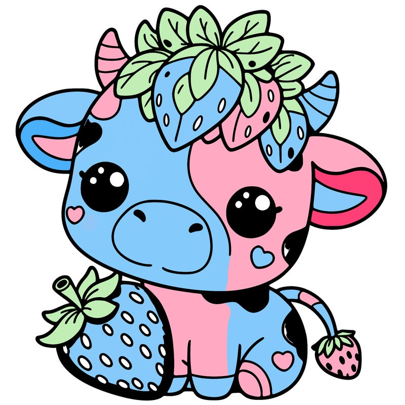 cute strawberry cow