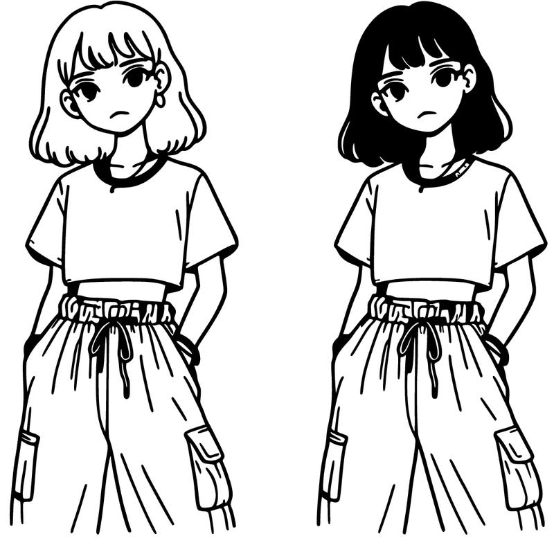 girl whith croptop and baggy pants