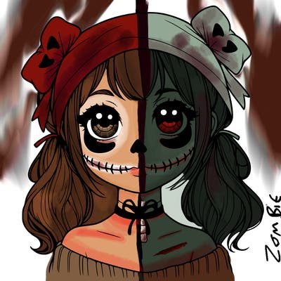 realistic girl halloween