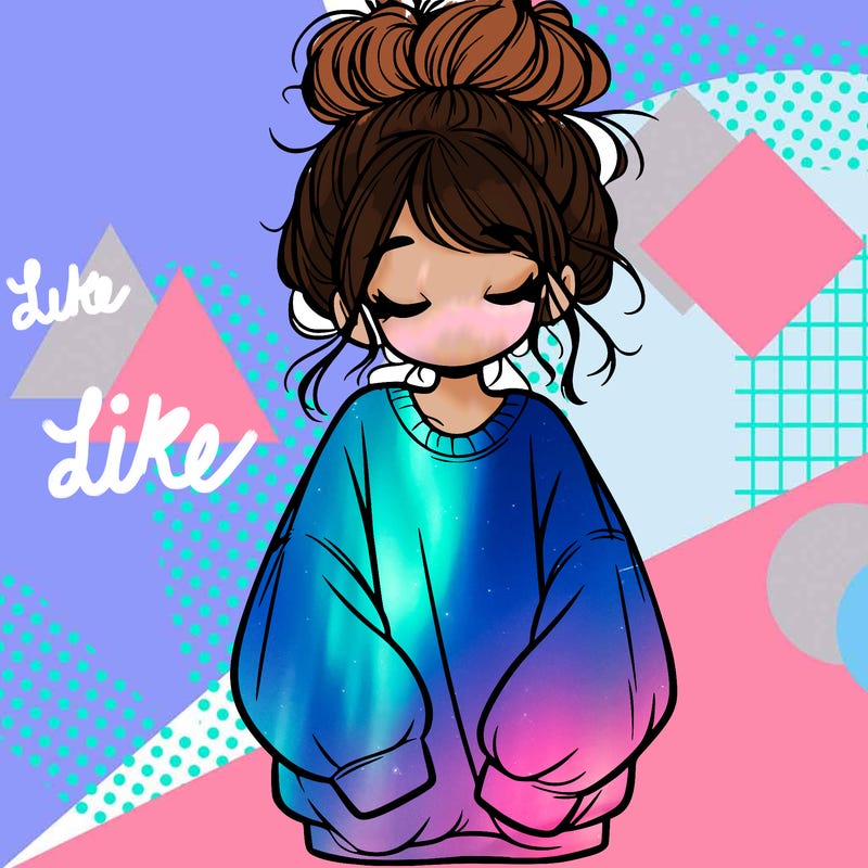 girl with baggy sweatshirt and messy bun