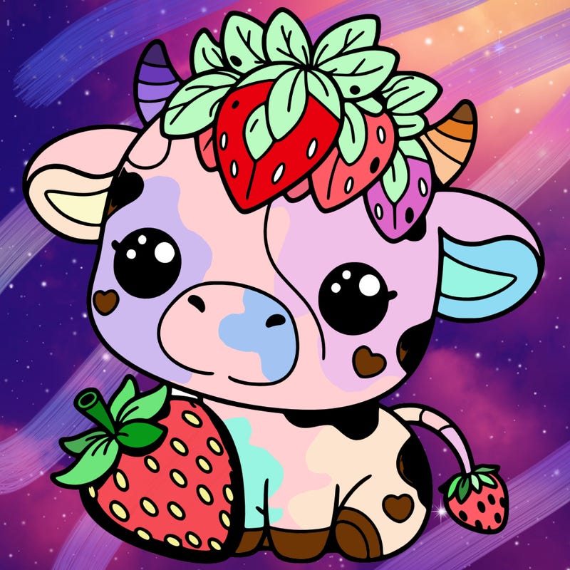 cute strawberry cow