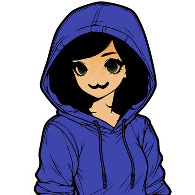 realistic girl with hoodie