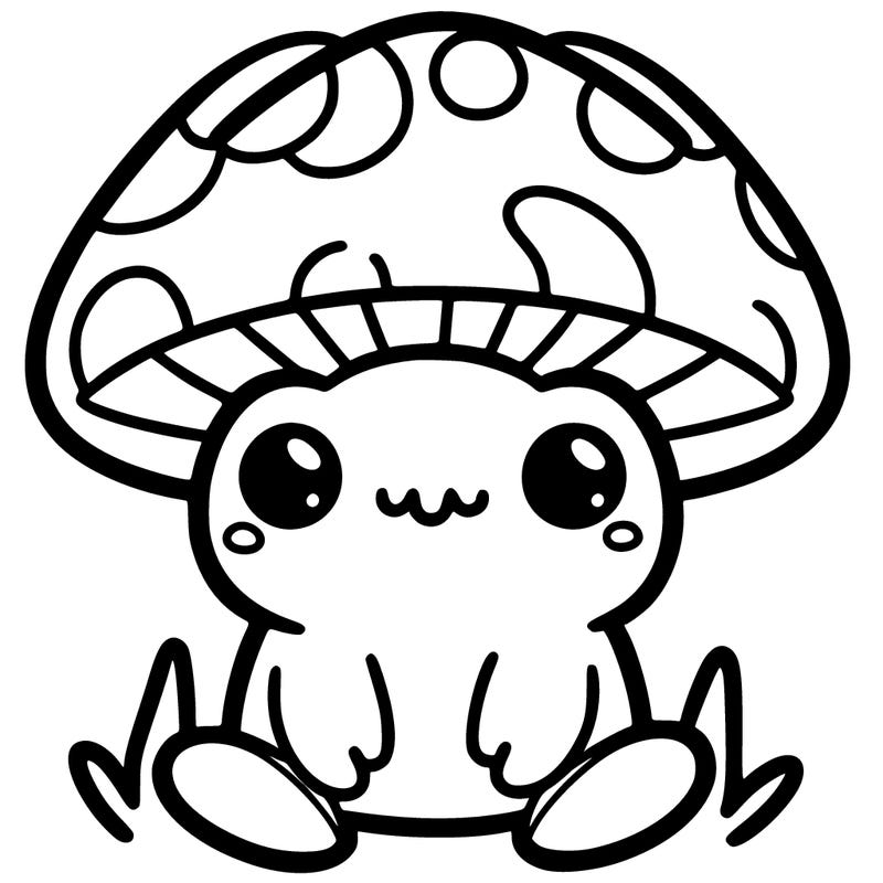 cute froggy with mushroom hat