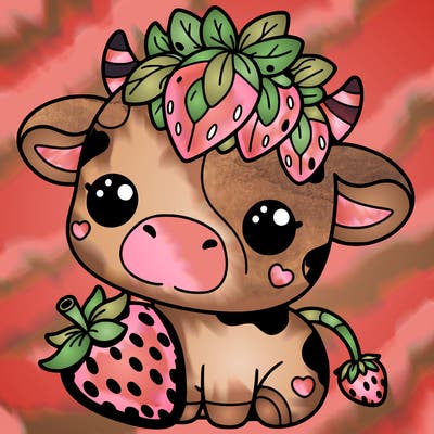 cute strawberry cow