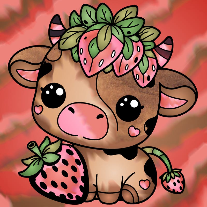 cute strawberry cow