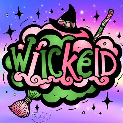 wicked in bubble letters