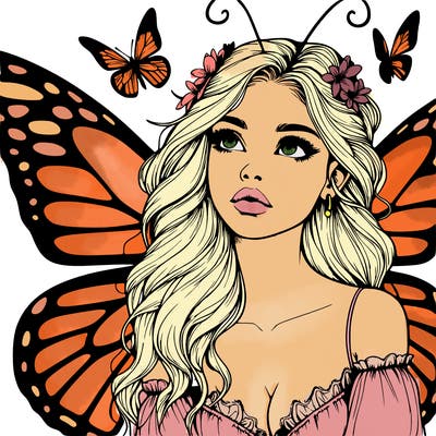 butterfly fairy realistic girl