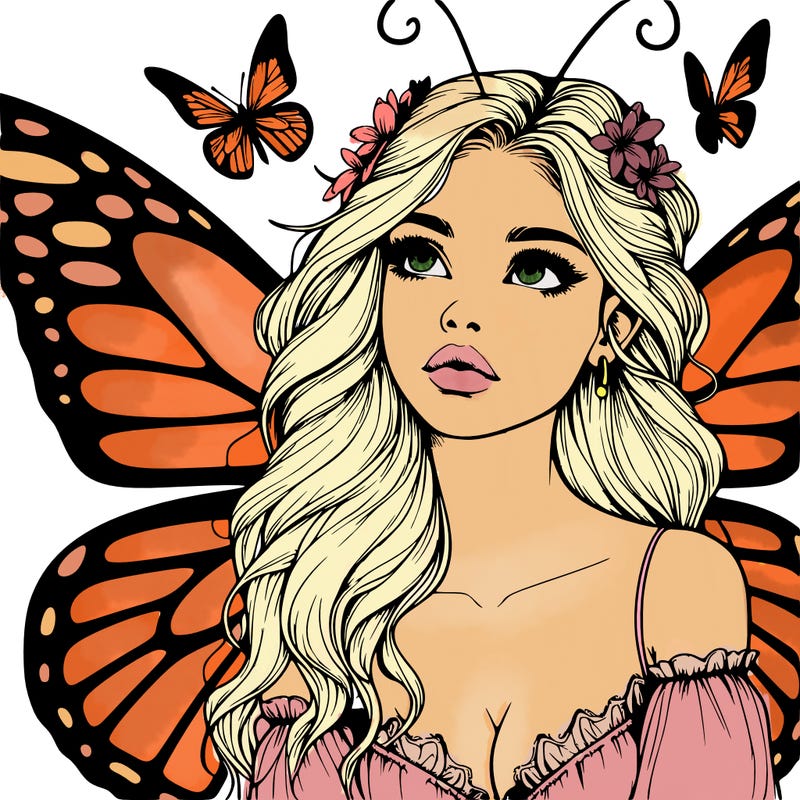 butterfly fairy realistic girl