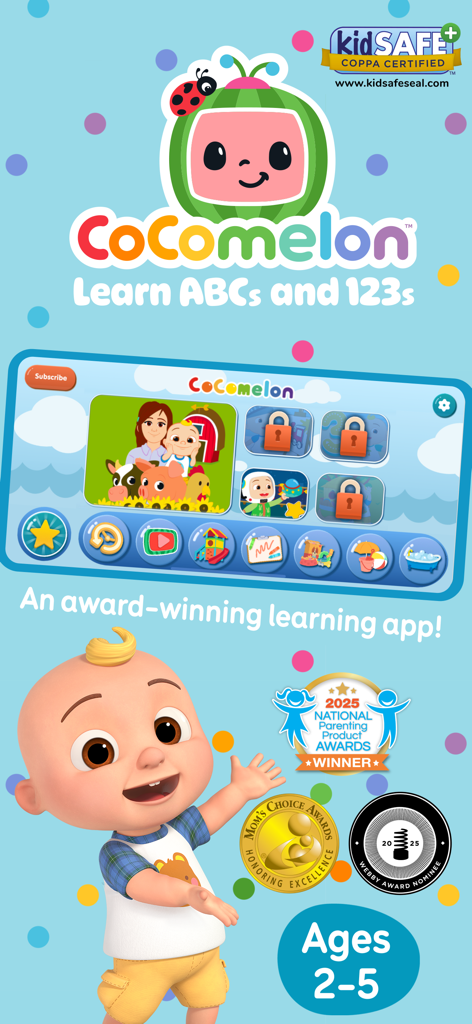 CoComelon: Learn ABCs and 123s - Aplicación de aprendizaje galardonada de CoComelon para niños pequeños de 2 a 5 años con JJ