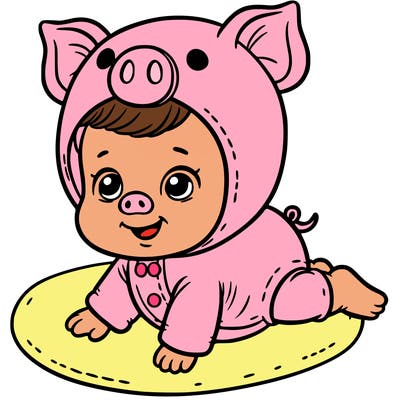 baby pig costume on baby