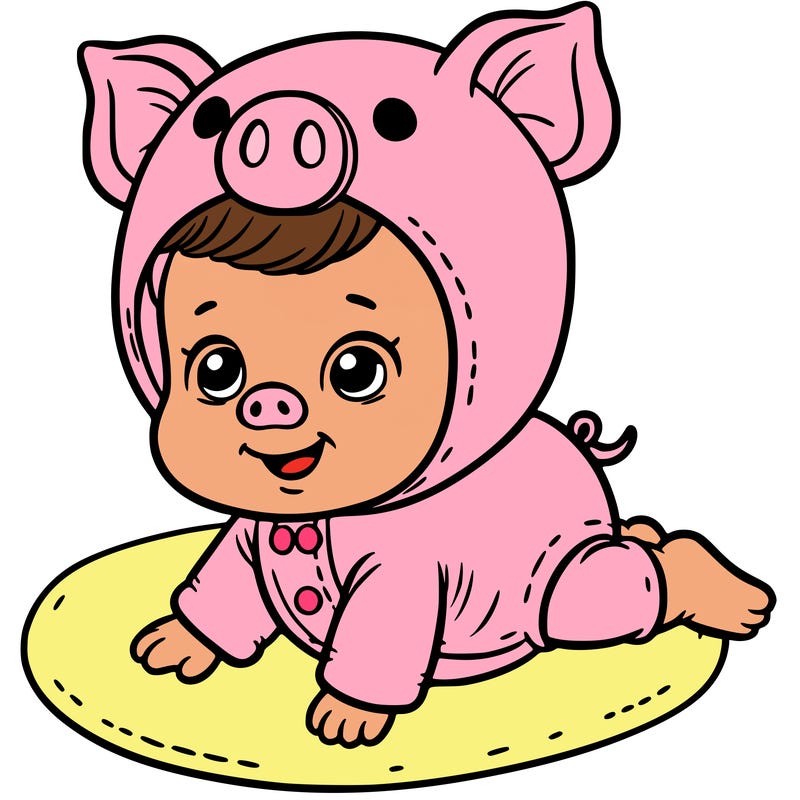 baby pig costume on baby