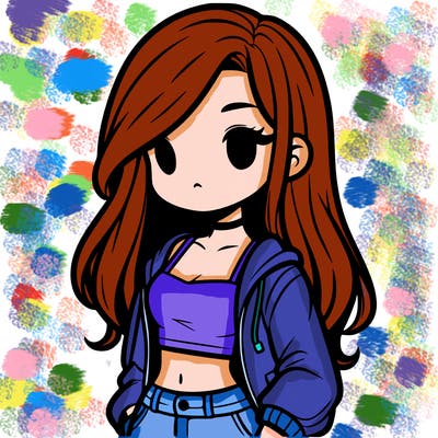 girl with long hair crop top and jacket