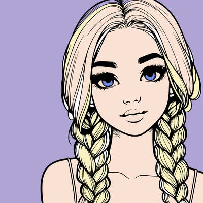 realistic girl with braids