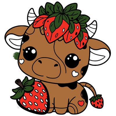 cute strawberry cow