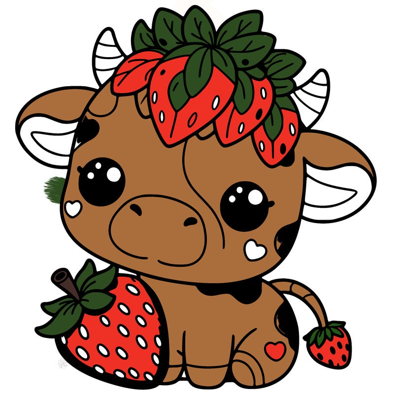 cute strawberry cow