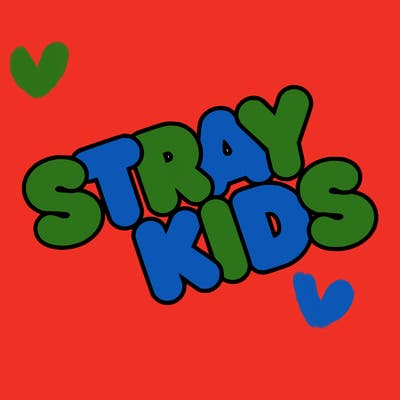 bubble letters saying stray kids