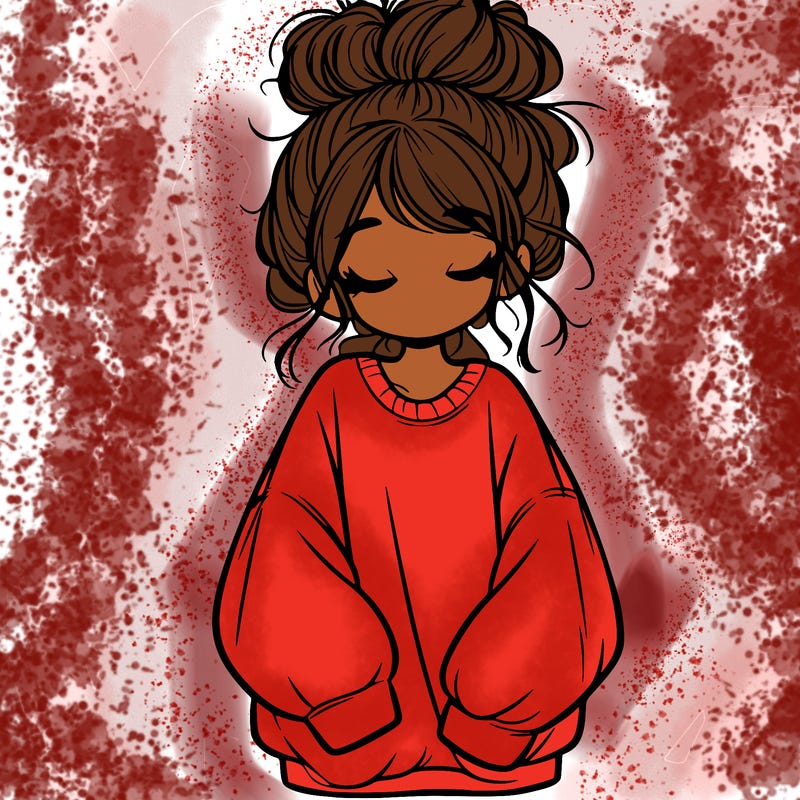 girl with baggy sweatshirt and messy bun