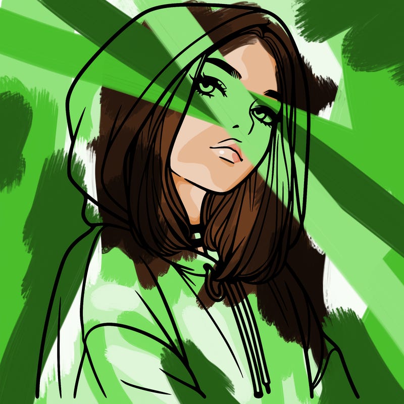 a realistic girl in a hoodie