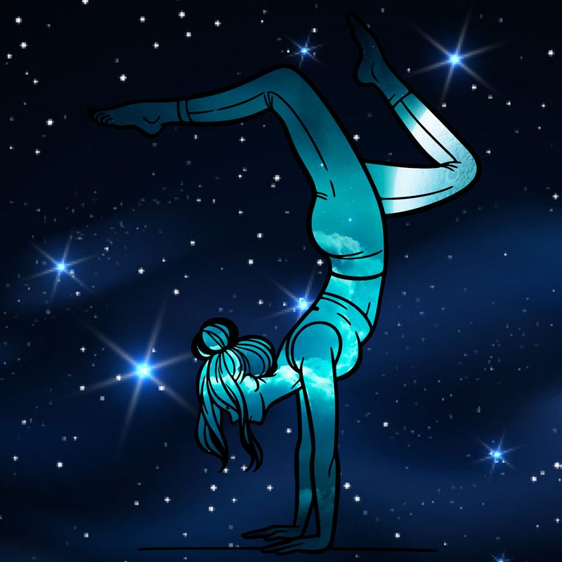 a woman doing a handstand