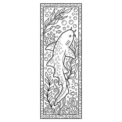 Dive into marine wonder with our printable nurse shark bookmark coloring page. This detailed design provides a relaxing coloring activity and a useful, personalized accessory for your next read.