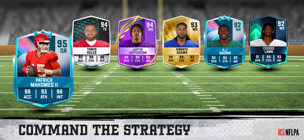 Football Head Coach 26 - FHC - Colección de cartas de jugadores estrella de la NFL con sus estadísticas en el juego Football Head Coach 26