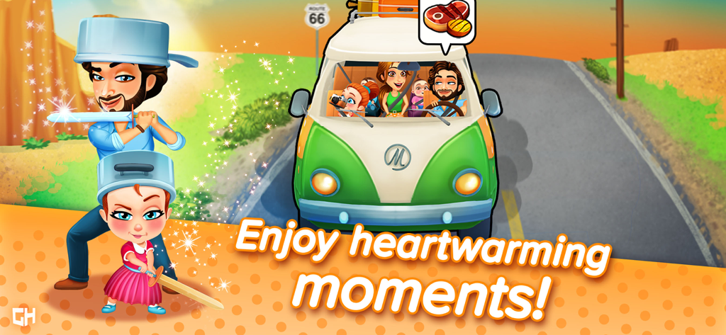 Delicious - Emily's Road Trip - Emily and her family in a camper van on a road trip along Route 66 with heartwarming moments text
