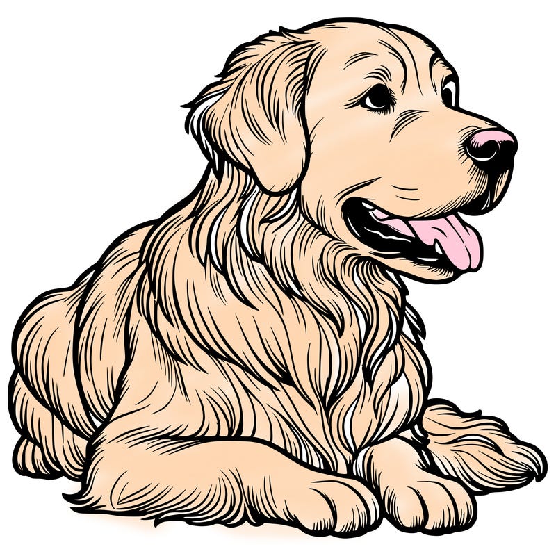realistic golden retriever