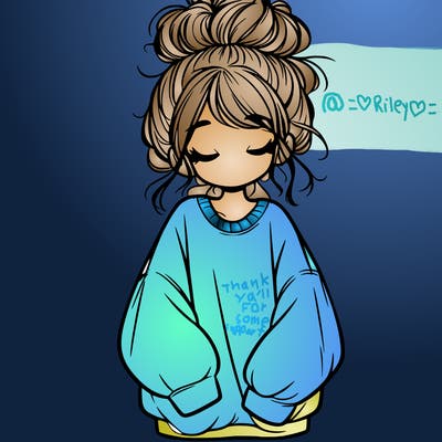 girl with baggy sweatshirt and messy bun