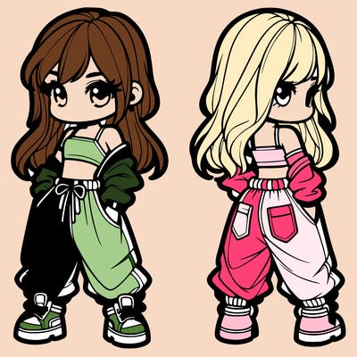 girl in crop top and baggy pants