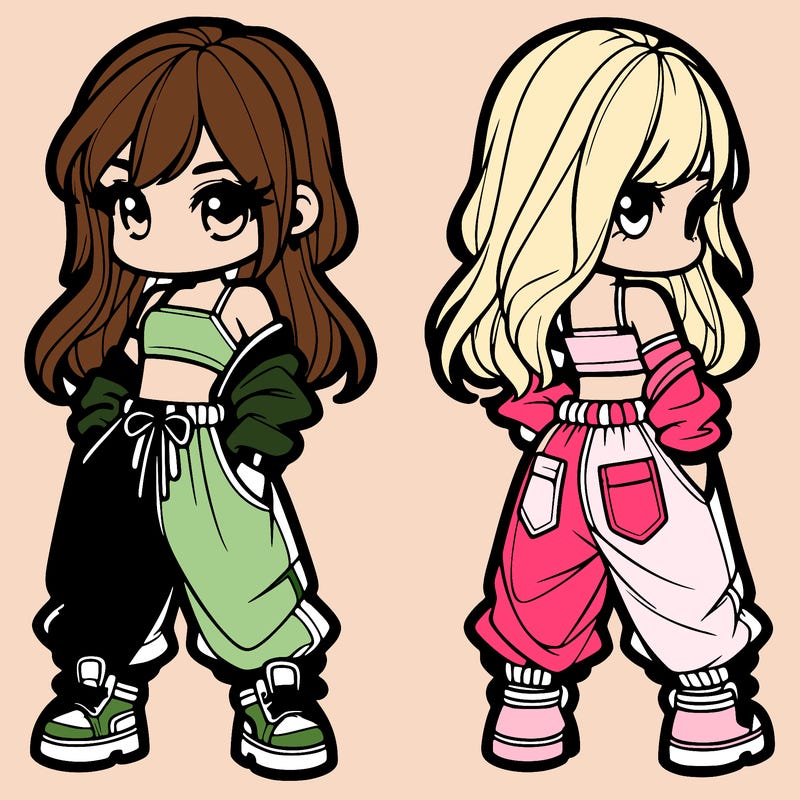 girl in crop top and baggy pants