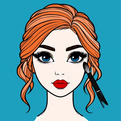 realistic person with makeup