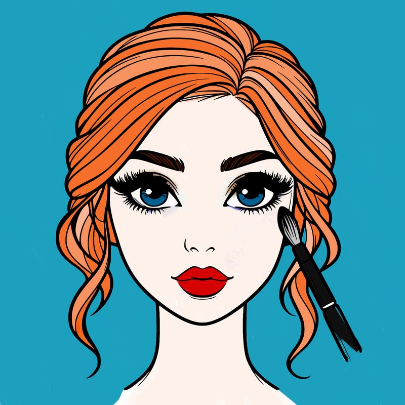 realistic person with makeup