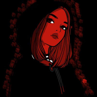 a realistic girl in a hoodie