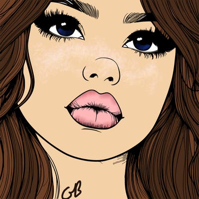 really realistic girl with lips