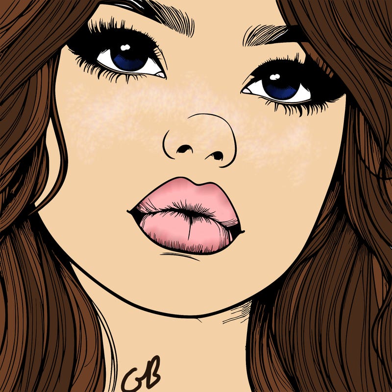 really realistic girl with lips