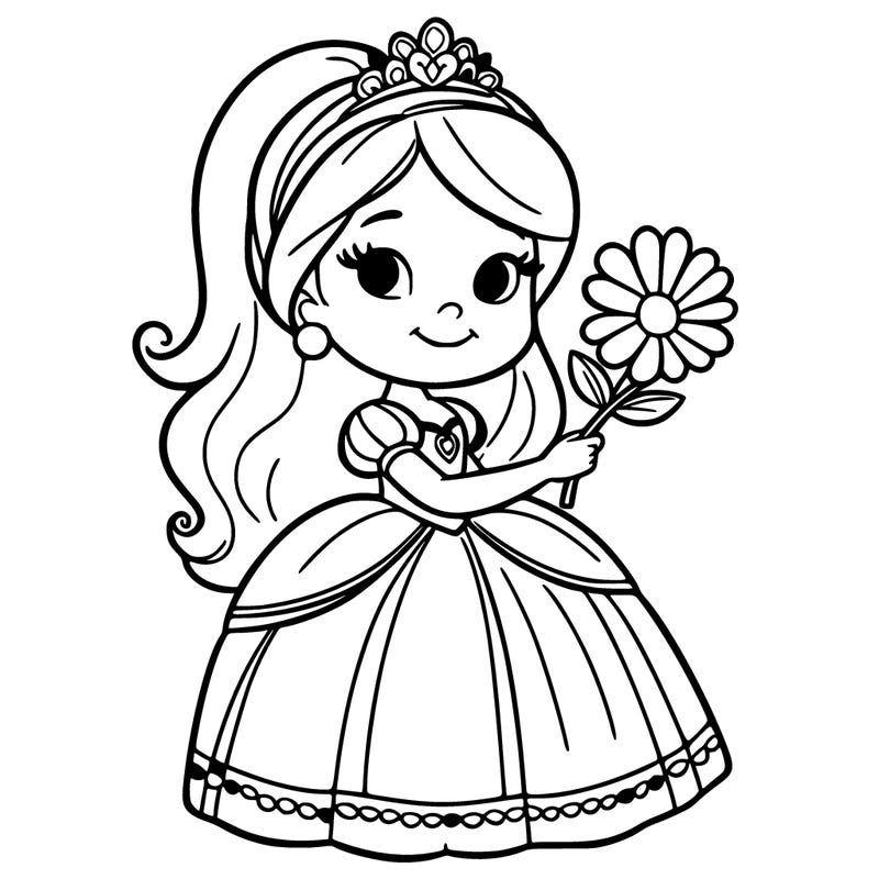 princess holding a flower